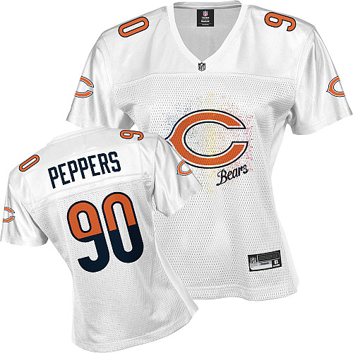 Bears #90 Julius Peppers White 2011 Women's Fem Fan Stitched NFL Jersey - Click Image to Close